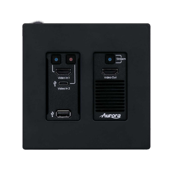 Aurora Multimedia VPX-TC1-WP2-Pro-B 4K60 4:4:4 1Gbps AV over IP Wall Plate Transceiver - Black AV Extender Aurora
