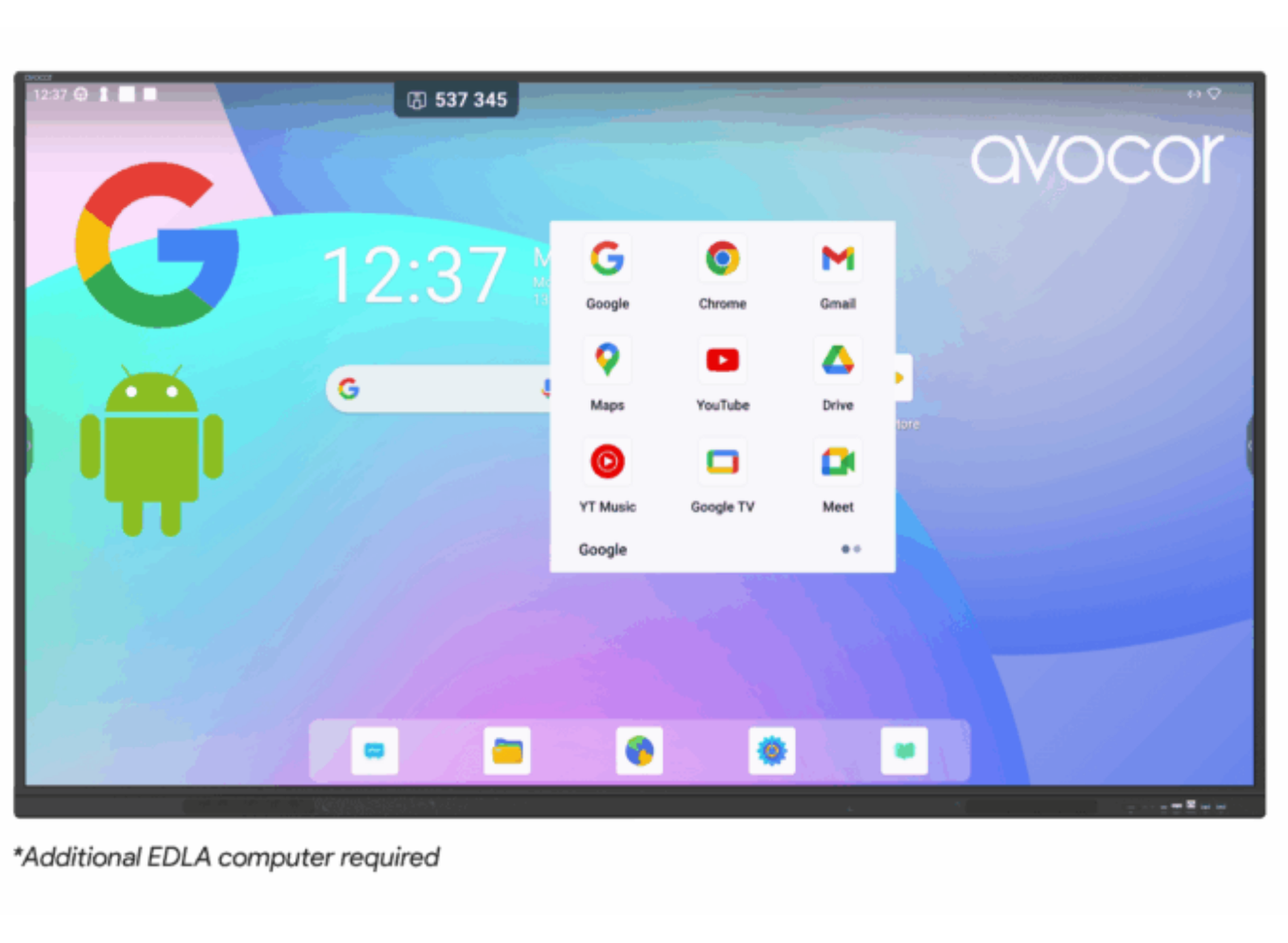 Avocor AVS-8610E S-Series 86" 4K Ultra HD 40pt Android 13 Interactive Touchscreen Interactive Touchscreen Display Avocor
