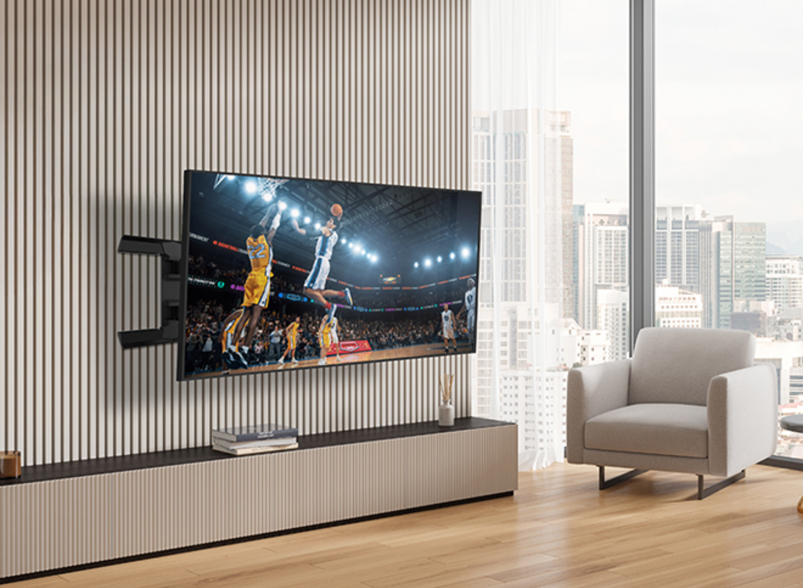 B-Tech BT8229/B Double Arm Flat Screen Wall Mount For Up to 65" Screen Wall Mount Bracket B-Tech