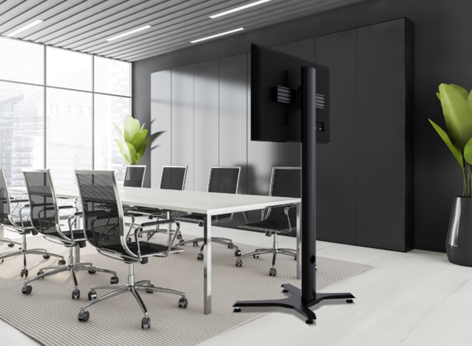 B-Tech BT8706/B Premium Freestanding Single Screen UC Stand - 2m Multimedia Carts & Stands B-Tech