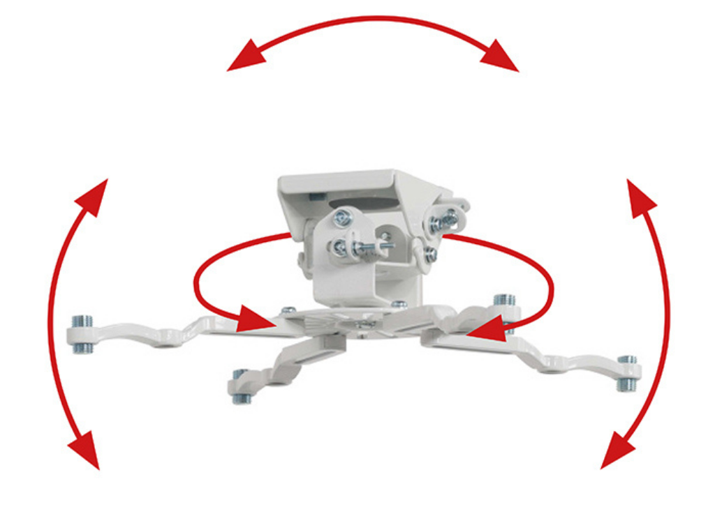 B-Tech BT899/W Projector Ceiling Mount With Micro Adjustment For Up To 25Kg Projectors Projector Mount B-Tech