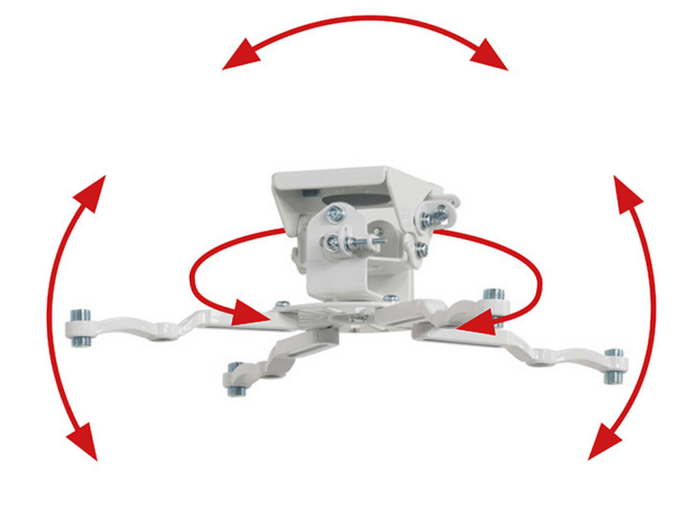 B-Tech BT899/W Projector Ceiling Mount With Micro Adjustment For Up To 25Kg Projectors Projector Mount B-Tech
