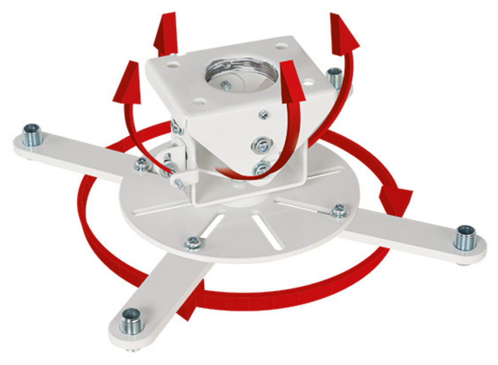 B-Tech BT899XL/W Extra-Large Projector Ceiling Mount With Micro-Adjustment For Up To 25kg Projectors Projector Mount B-Tech