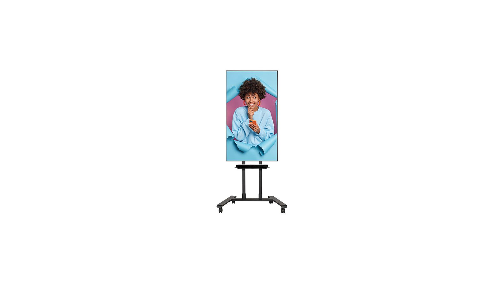 B-Tech Up To 75" Flat Screen Display Trolley / Stand | BT8504/BBV2 Mobile Trolley B-Tech