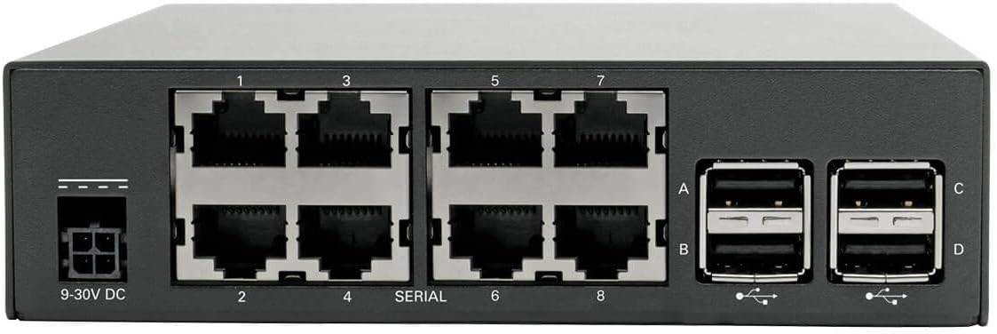 Tripp Lite 8-Port Console Server with Dual GbE NIC, 4Gb Flash and 4 USB Ports | B093-008-2E4U Console Server Tripp Lite