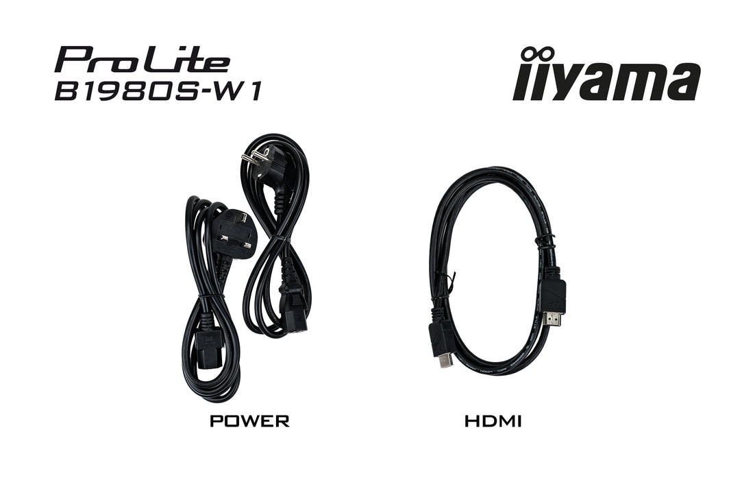 iiyama ProLite B1980S-W1 19" 75Hz LED-Backlit Monitor iiyama Desktop Monitors iiyama