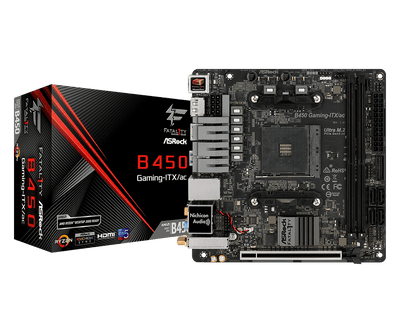 Asrock Fatal1ty AMD B450 Socket AM4 Mini ITX Motherboard - B450 Gaming-ITX/ac ASRock Motherboard Asrock