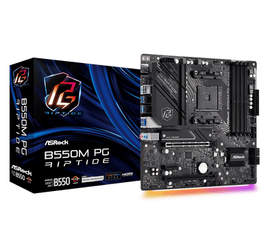 ASRock B550M PG Riptide AMD Socket AM4 Motherboard - B550M PG RIPTIDE ASRock Motherboard Asrock