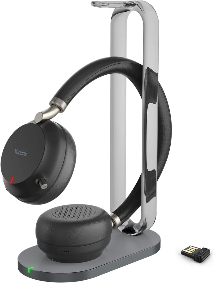 Yealink BH72TEAMS-BLACK Dual Ear Teams Approved Bluetooth Headset With Stand Headset Yealink