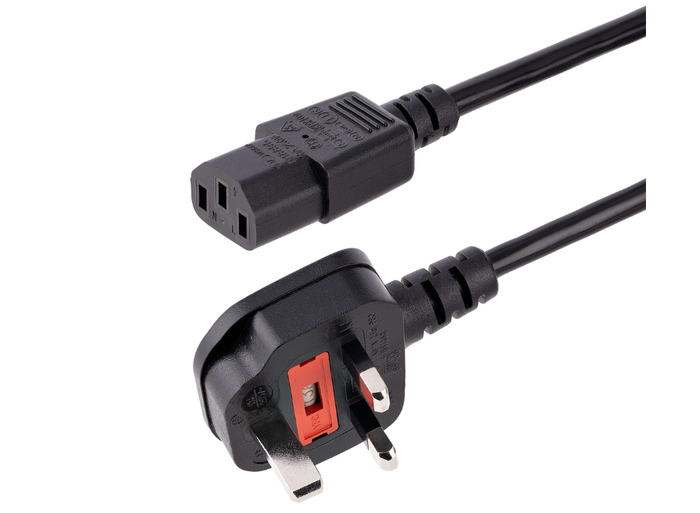 StarTech 1m Computer Power Cable - BS 1363 to C13 | BS13U-1M-POWER-LEAD Power Cable Startech