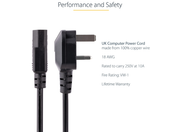 StarTech 1m Computer Power Cable - BS 1363 to C13 | BS13U-1M-POWER-LEAD Power Cable Startech
