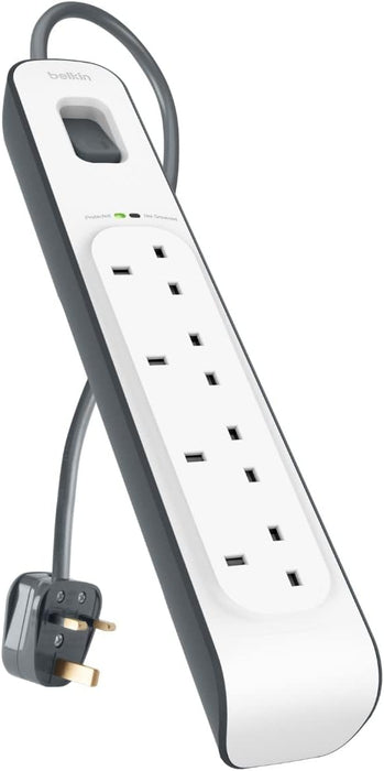 Belkin 4-outlet Surge Protection Strip with 2M Power Cord | BSV400AF2M