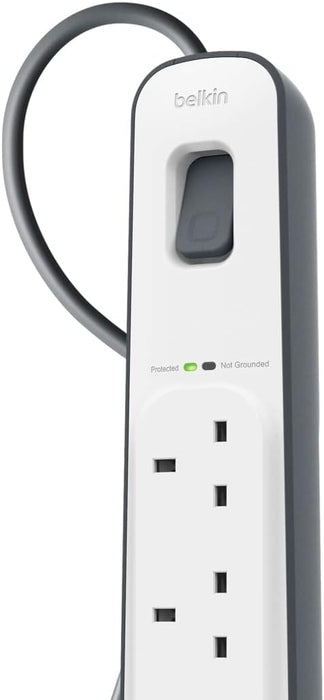 Belkin 4-outlet Surge Protection Strip with 2M Power Cord | BSV400AF2M