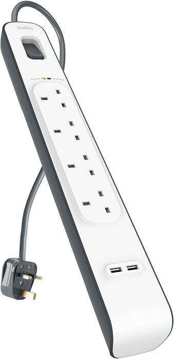 Belkin 2.4 Amp USB Charging 4-outlet Surge Protection Strip | BSV401AF2M