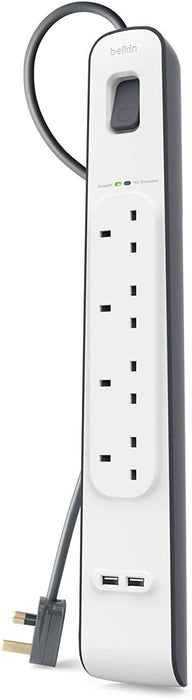 Belkin 2.4 Amp USB Charging 4-outlet Surge Protection Strip | BSV401AF2M