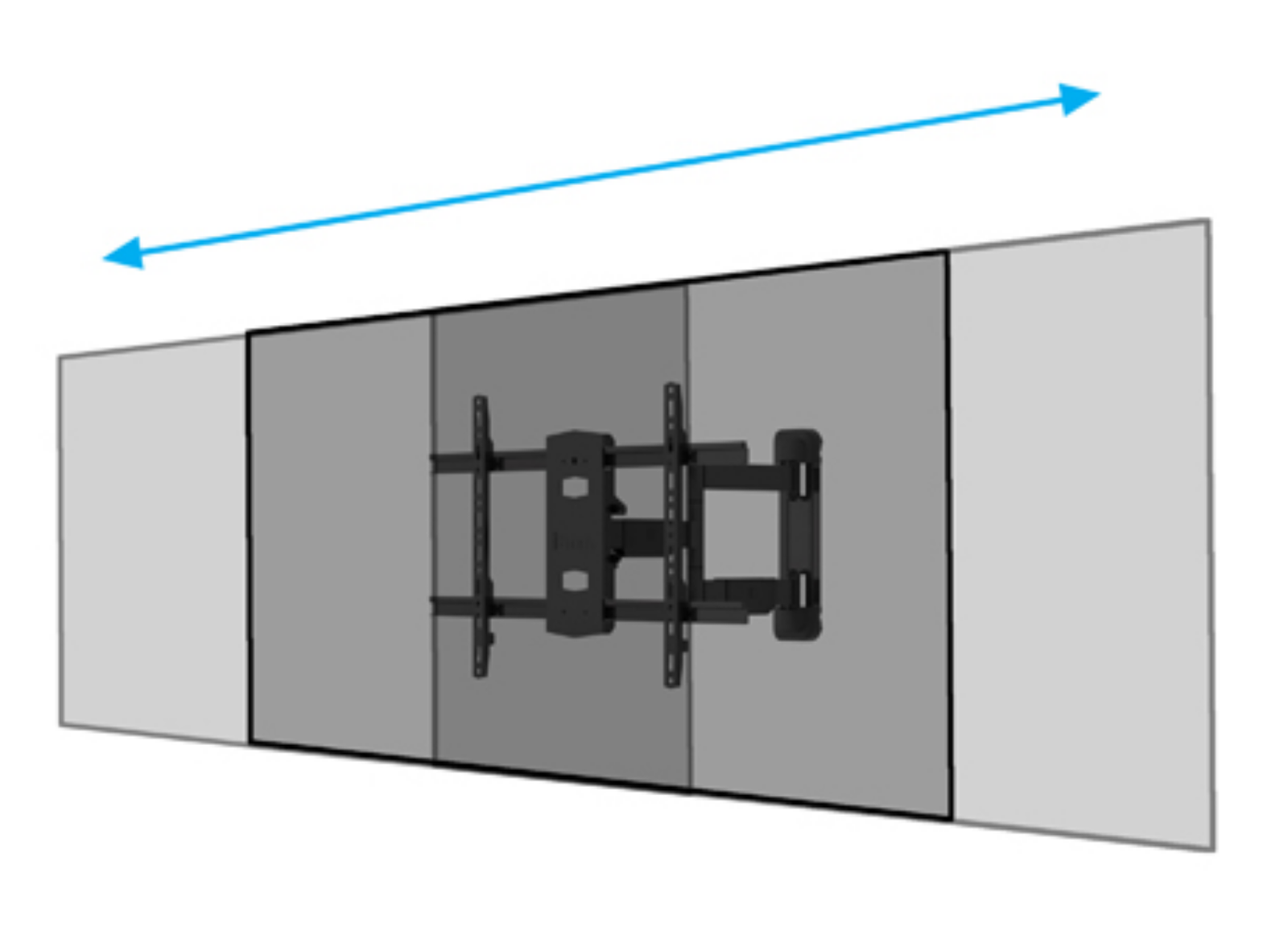 B-Tech BT5226/B Double Arm Flat Screen Wall Mount with Tilt & Swivel For Up to 65" Screens Wall Mount Bracket B-Tech