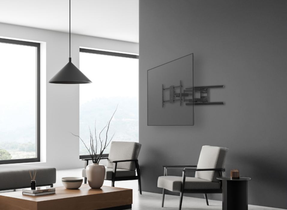 B-Tech BT5227/B Twin Cantilever Arm Flat Screen Wall Mount with Tilt & Swivel Up To 75" Screens Wall Mount Bracket B-Tech