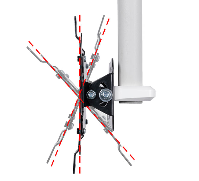 B-Tech 47" up to 2m Flat Screen Ceiling Mount with Tilt | BT5972-FD200/W Ceiling Mount Bracket B-Tech