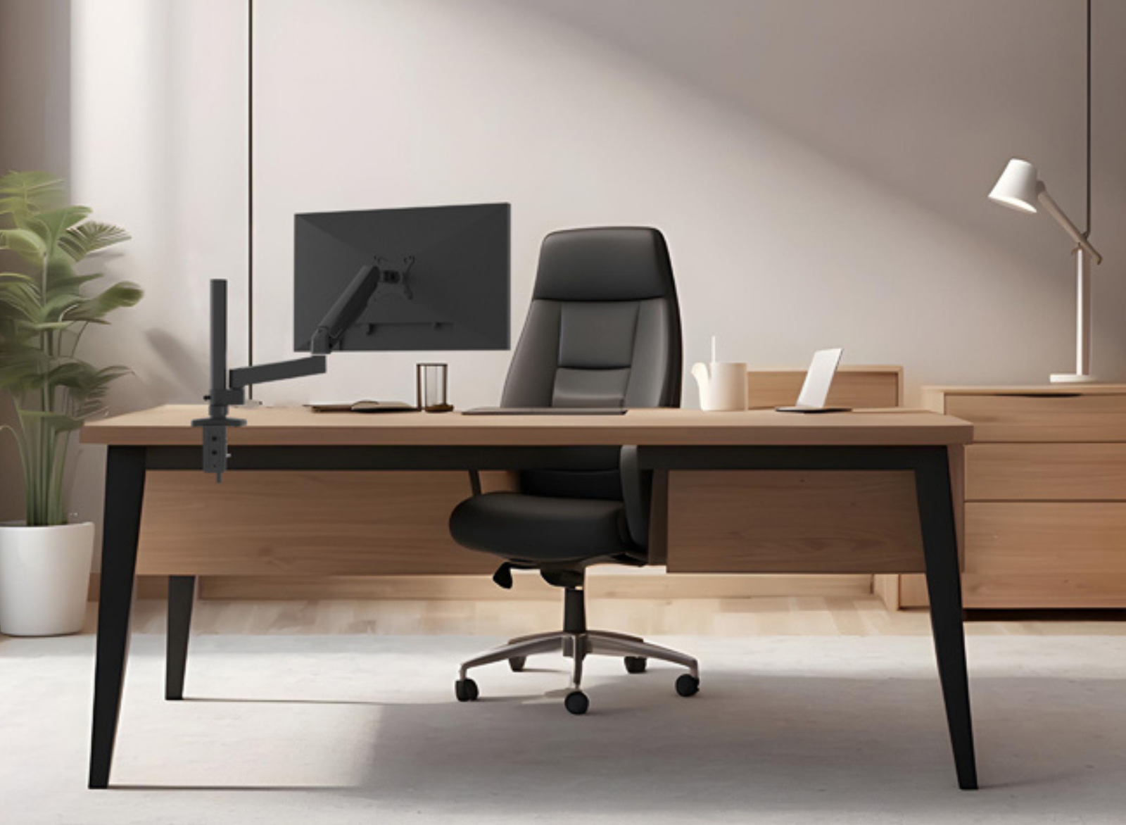 B-Tech BT7351/B Flex Solo Full Motion Desk Mount For Up to 32" Screens Monitor Arm Desk Mount B-Tech