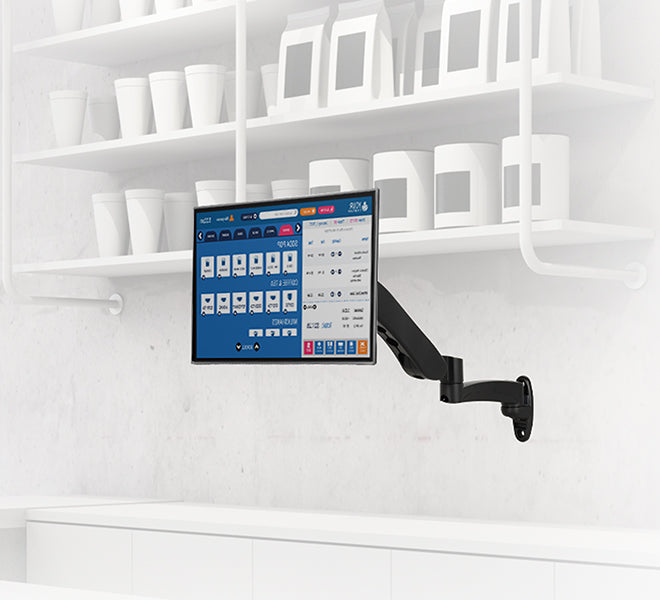 B-Tech up to 28" Full Motion Wall Mount with Double Arm - Swivel | BT7385/B Wall Mount Bracket B-Tech