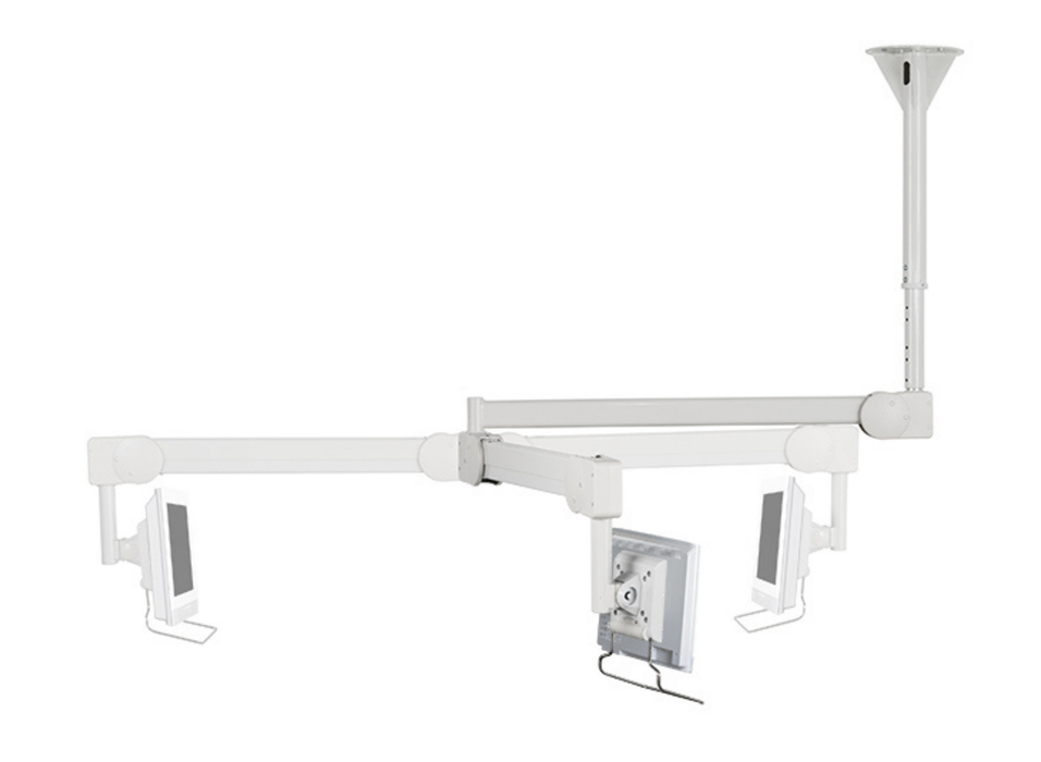 B-Tech BT7594/W Full Motion Articulating Arm Medical Ceiling Mount For Up to 28” Screens Monitor Arm Desk Mount B-Tech