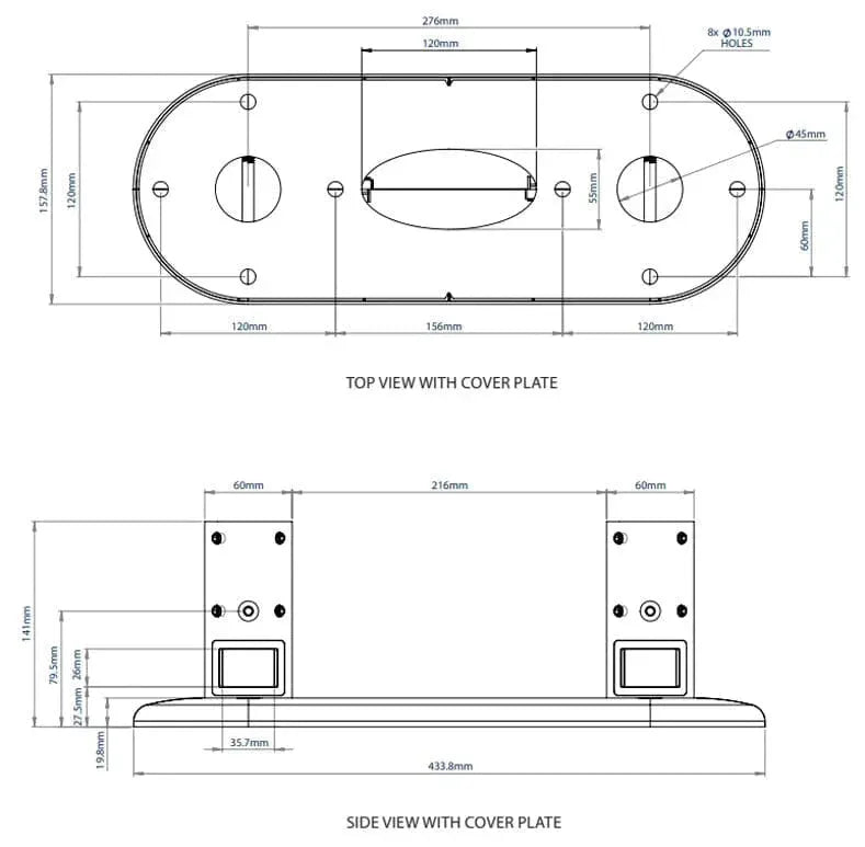 Moove SMBRDP3M3260 Floor to Ceiling Screen 3M Bracket Landscape/Portrait - Up to 32"-65" Screen Ceiling Mount Bracket Moove AVMounts
