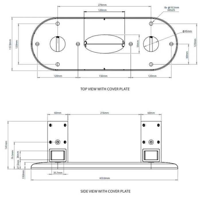 Moove SMBRDP3M3260 Floor to Ceiling Screen 3M Bracket Landscape/Portrait - Up to 32"-65" Screen Ceiling Mount Bracket Moove AVMounts