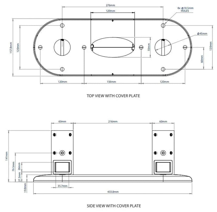 Moove BTDP3M3260 Floor to Ceiling Screen Bracket Landscape/Portrait - Up to 32"-65" Screen