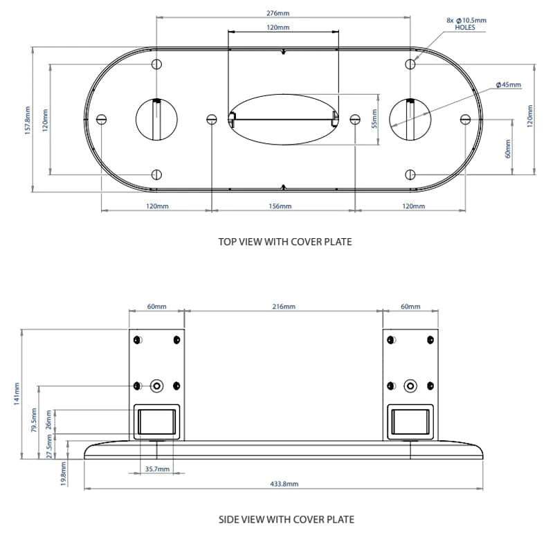 B-Tech 65" - 98" 3m Floor to Ceiling Screen Bracket | BT3MFCB65-98 Ceiling Mount Bracket B-Tech