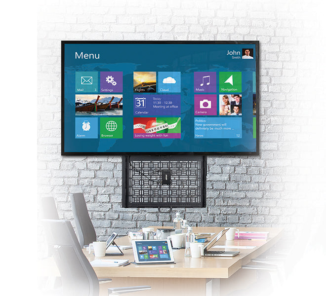 B-Tech BT7885 Flat Screen Wall Mount with Pull-Down AV Storage Tray Wall Mount Bracket B-Tech