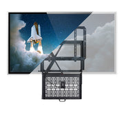 B-Tech BT7885 Flat Screen Wall Mount with Pull-Down AV Storage Tray Wall Mount Bracket B-Tech
