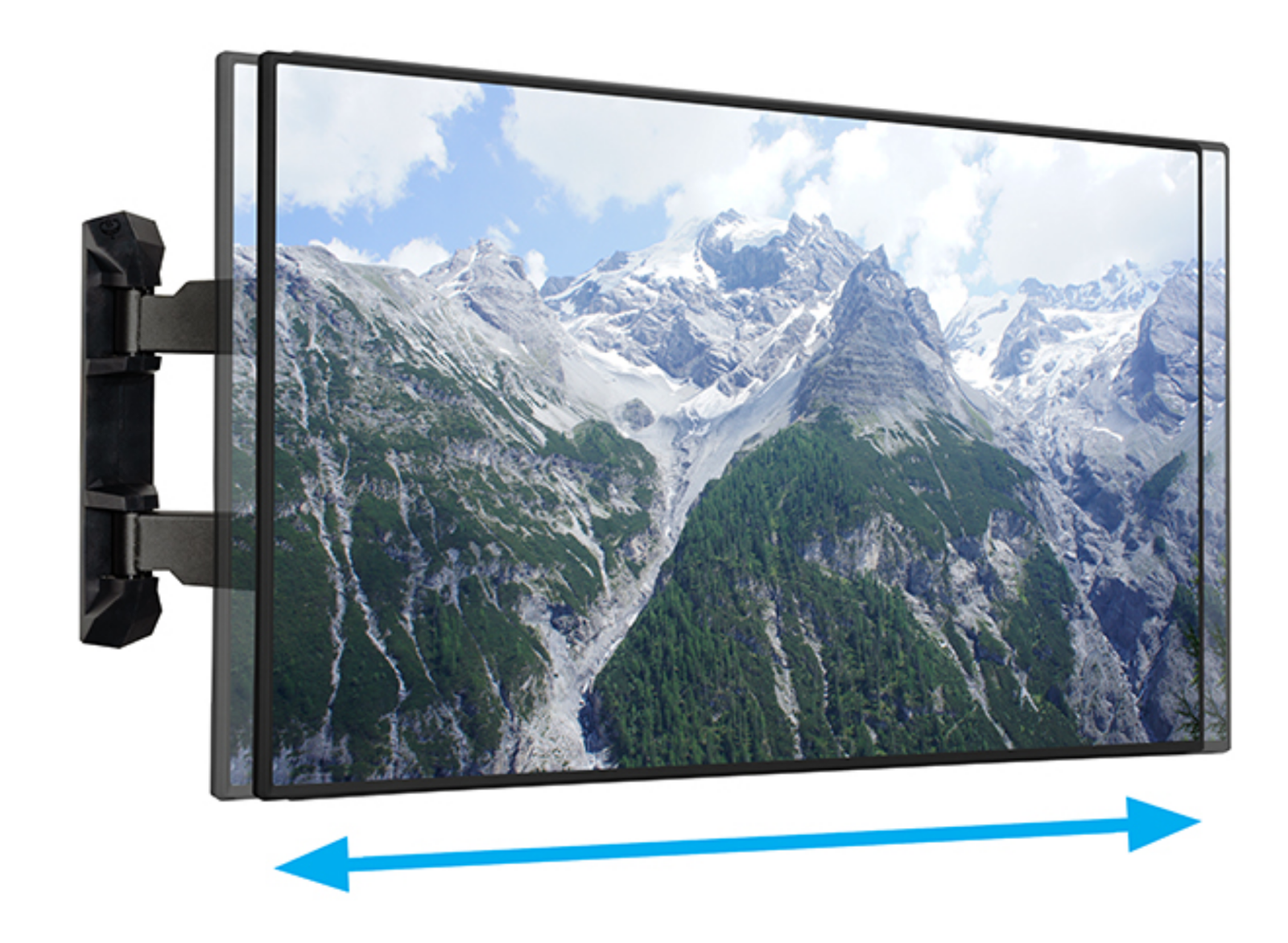 B-Tech BT8226/B Double Arm Flat Screen Wall Mount with Tilt & Swivel For Up to 65" Screens Wall Mount Bracket B-Tech