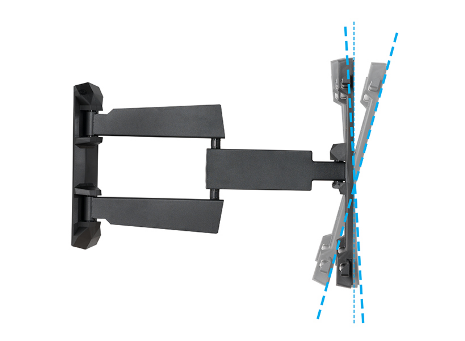 B-Tech BT8226/B Double Arm Flat Screen Wall Mount with Tilt & Swivel For Up to 65" Screens Wall Mount Bracket B-Tech