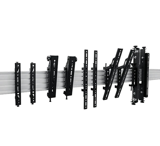 B-Tech 1m Pole Tilt 32"-55" System X Portrait Menu Board Ceiling Mount For 5 Screens Ceiling Mount Brackets B-Tech