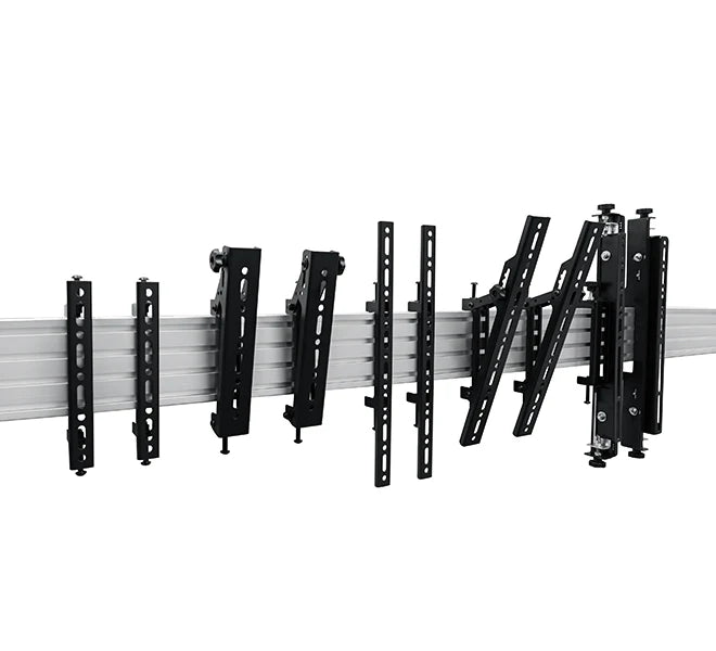 B-Tech 1m Pole Tilt 32"-55" System X Portrait Menu Board Ceiling Mount For 5 Screens Ceiling Mount Brackets B-Tech