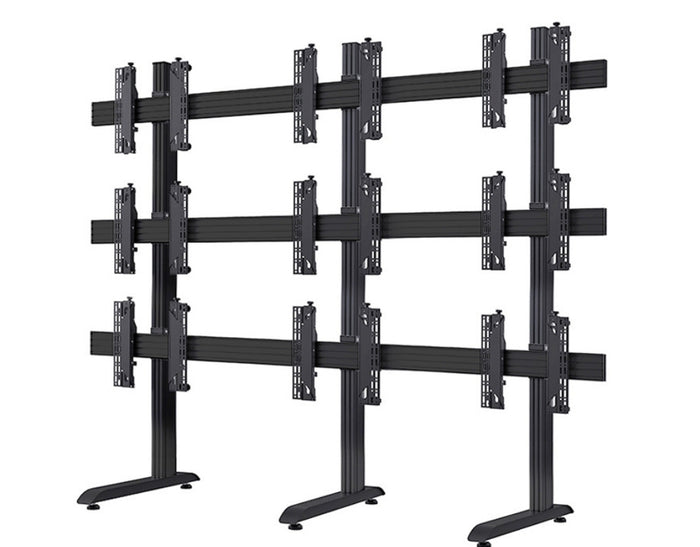 B-Tech 46" - 55" Universal Video Wall Stand For 3x3 Video Walls | BT8370-3X3/BB Video Wall Mount B-Tech