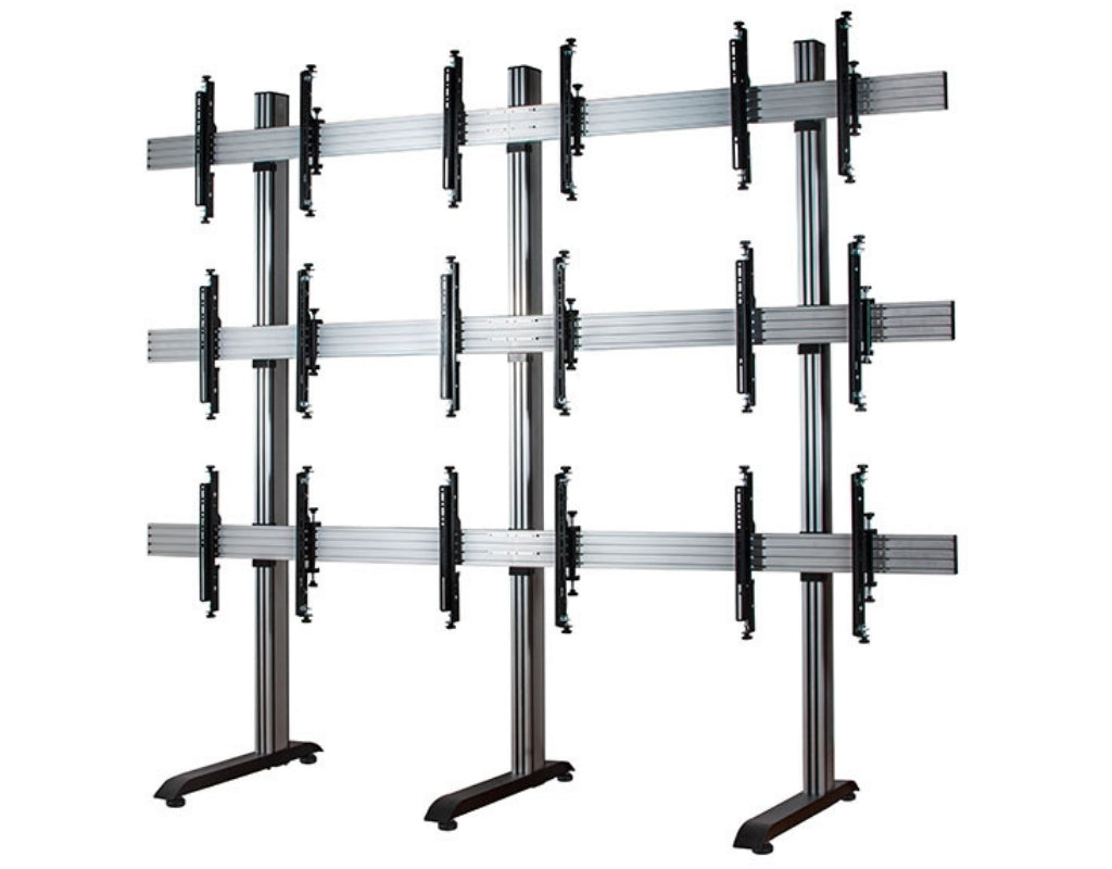 B-Tech 46" - 55" Universal Video Wall Stand For 3x3 Video Walls | BT8370-3X3/BS Video Wall Mount B-Tech