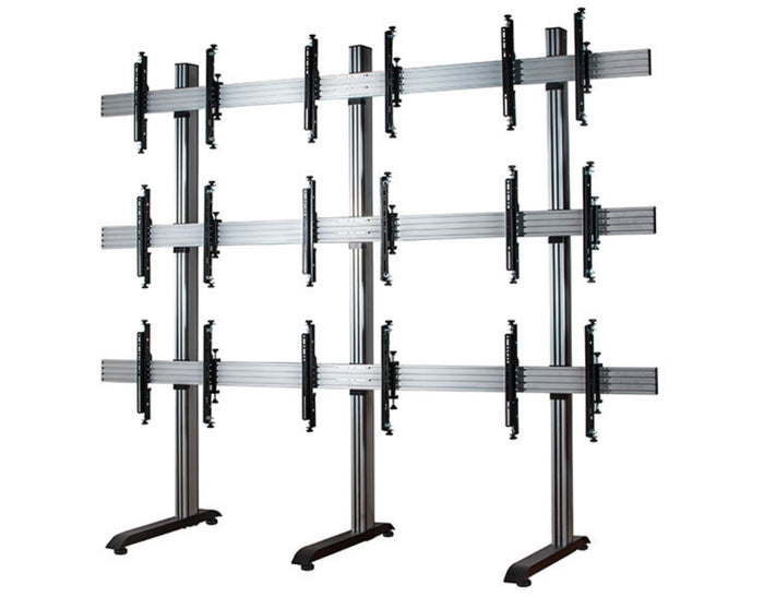 B-Tech 46" - 55" Universal Video Wall Stand For 3x3 Video Walls | BT8370-3X3/BS Video Wall Mount B-Tech