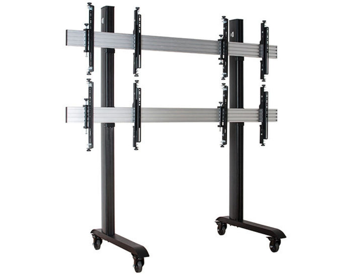 B-Tech 46" - 60" Universal Mobile Video Wall Stand For 2x2 Video Walls | BT8371-2X2/BS Video Wall Mount B-Tech