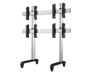 B-Tech 46" - 60" Universal Mobile Video Wall Stand For 2x2 Video Walls | BT8371-2X2/BB Video Wall Mount B-Tech