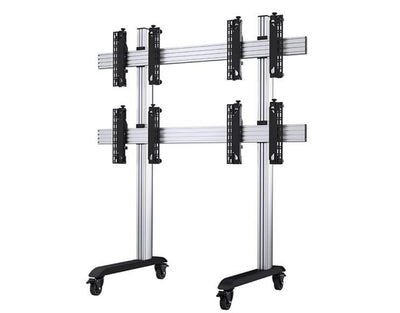 B-Tech 46" - 60" Universal Mobile Video Wall Stand For 2x2 Video Walls | BT8371-2X2/BB TV Mount & Brackets B-Tech