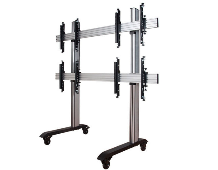 B-Tech 46" - 60" Universal Mobile Video Wall Stand For 2x2 Video Walls | BT8371-2X2/BS Video Wall Mount B-Tech