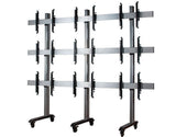 B-Tech 46" - 55" Universal Mobile Video Wall Stand For 3x3 Video Walls | BT8371-3X3/BS