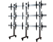 B-Tech 46" - 55" Universal Mobile Video Wall Stand For 3x3 Video Walls | BT8371-3X3/BS Video Wall Mount B-Tech