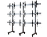 B-Tech 46" - 55" Universal Mobile Video Wall Stand For 3x3 Video Walls | BT8371-3X3/BS
