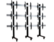 B-Tech 46" - 55" Universal Mobile Video Wall Stand For 3x3 Video Walls | BT8371-3X3/BB Video Wall Mount B-Tech