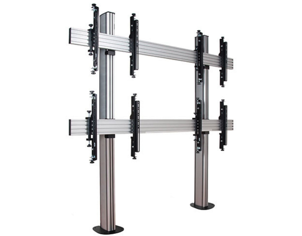 B-Tech 46" - 60" Universal Bolt Down Video Wall Stand For 2x2 Video Walls | BT8372-2X2/BS Video Wall Mount B-Tech