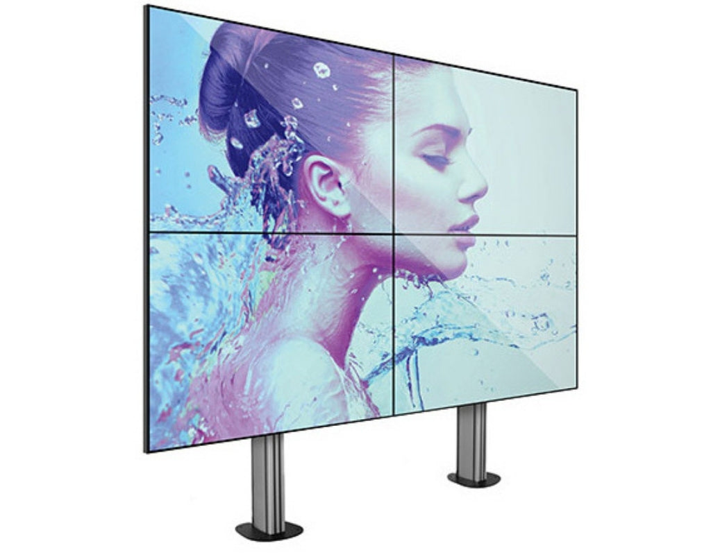 B-Tech 46" - 60" Universal Bolt Down Video Wall Stand For 2x2 Video Walls | BT8372-2X2/BS Video Wall Mount B-Tech