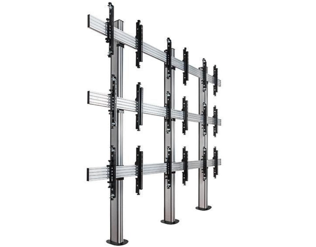 B-Tech 46" - 55" Universal Bolt Down Video Wall Stand For 3x3 Video Walls | BT8372-3X3/BS Video Wall Mount B-Tech