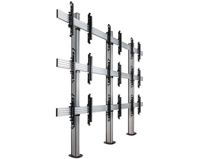 B-Tech 46" - 55" Universal Bolt Down Video Wall Stand For 3x3 Video Walls | BT8372-3X3/BS Video Wall Mount B-Tech